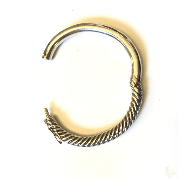 David Yurman Cable Hinge Bangle Bracelet Womens .925 Sterling Silver Twisted DY - Picture 5 of 10